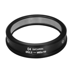 52,5-mm-Klemme auf M65x1-Außengewindeadapter (Projektionsobjektive auf Helikoiden), SLIM (RafCamera)
