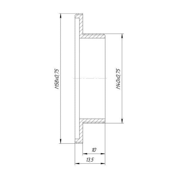 M40x0.75 male to M58x0.75 male thread adapter (RafCamera) - MJKZZ 