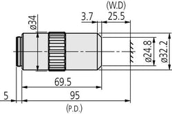 Mitutoyo 5X HR Microscope Objective (M PLAN APO HR)