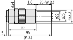 Mitutoyo 7,5X Microscope Objective (M PLAN APO)