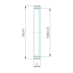 M38x1.25 female to M42x1 male thread adapter for Nikon AZ100 objectives