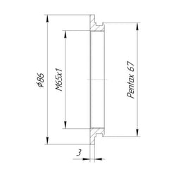 High-quality M65x1 to Pentax 67 camera adapter by RafCamera