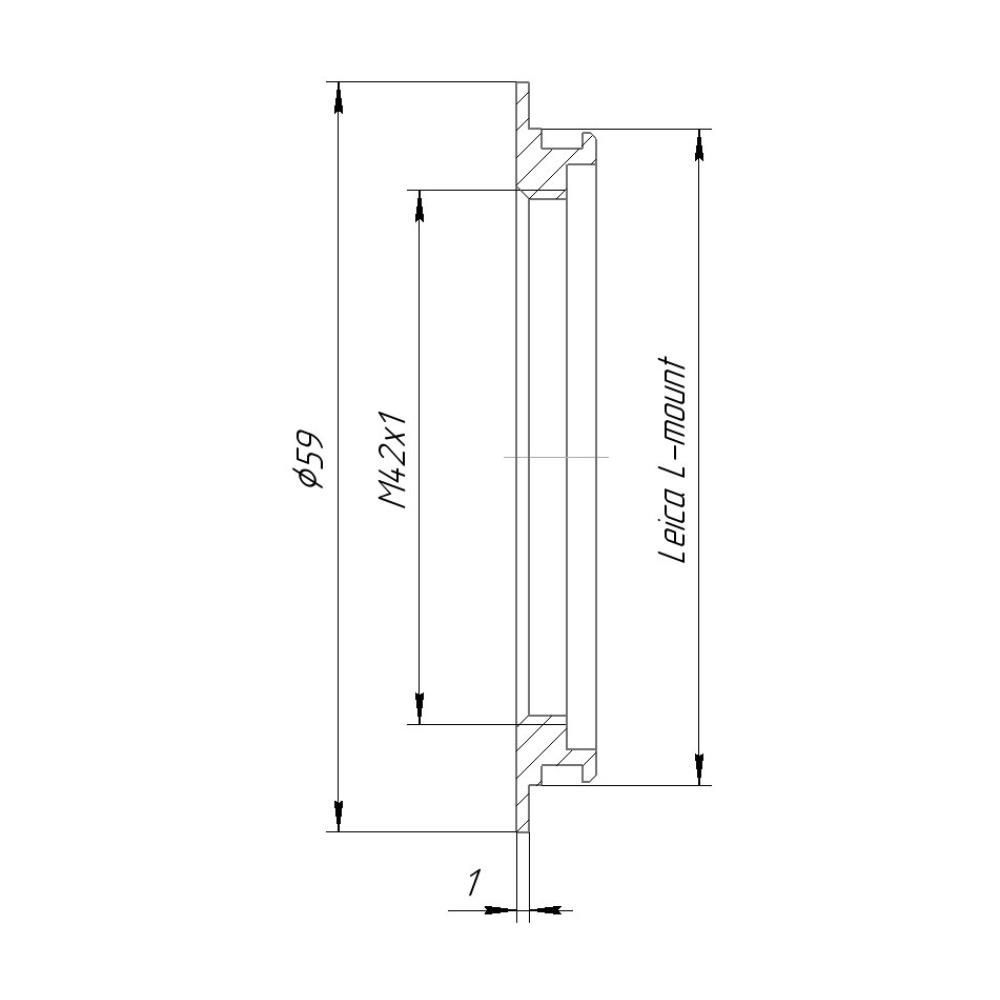 M42x1 female thread to Leica L (TL/SL) camera mount adapter for helico ...