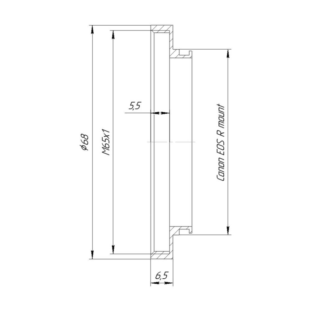 M65x1 female thread to Canon EOS-R camera mount adapter (RafCamera ...