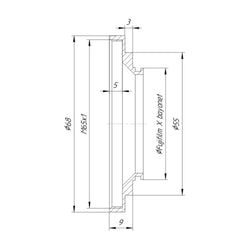 M65x1 female thread to Fujifilm X-mount (FX) adapter (RafCamera)