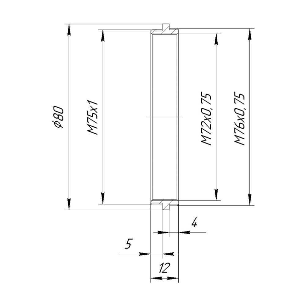 M76x0.75 male to M75x1 male thread adapter (RafCamera) - MJKZZ.de ...